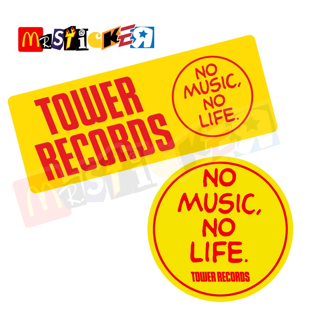 สติ๊กเกอร์ No Music No Life Tower Records สติ๊กเกอร์โลโก้