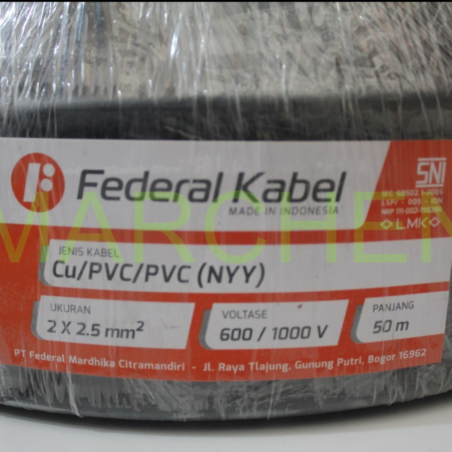 NYY CABLE RIGID WIRE 2x2.5mm 2x2.5 FEDERAL