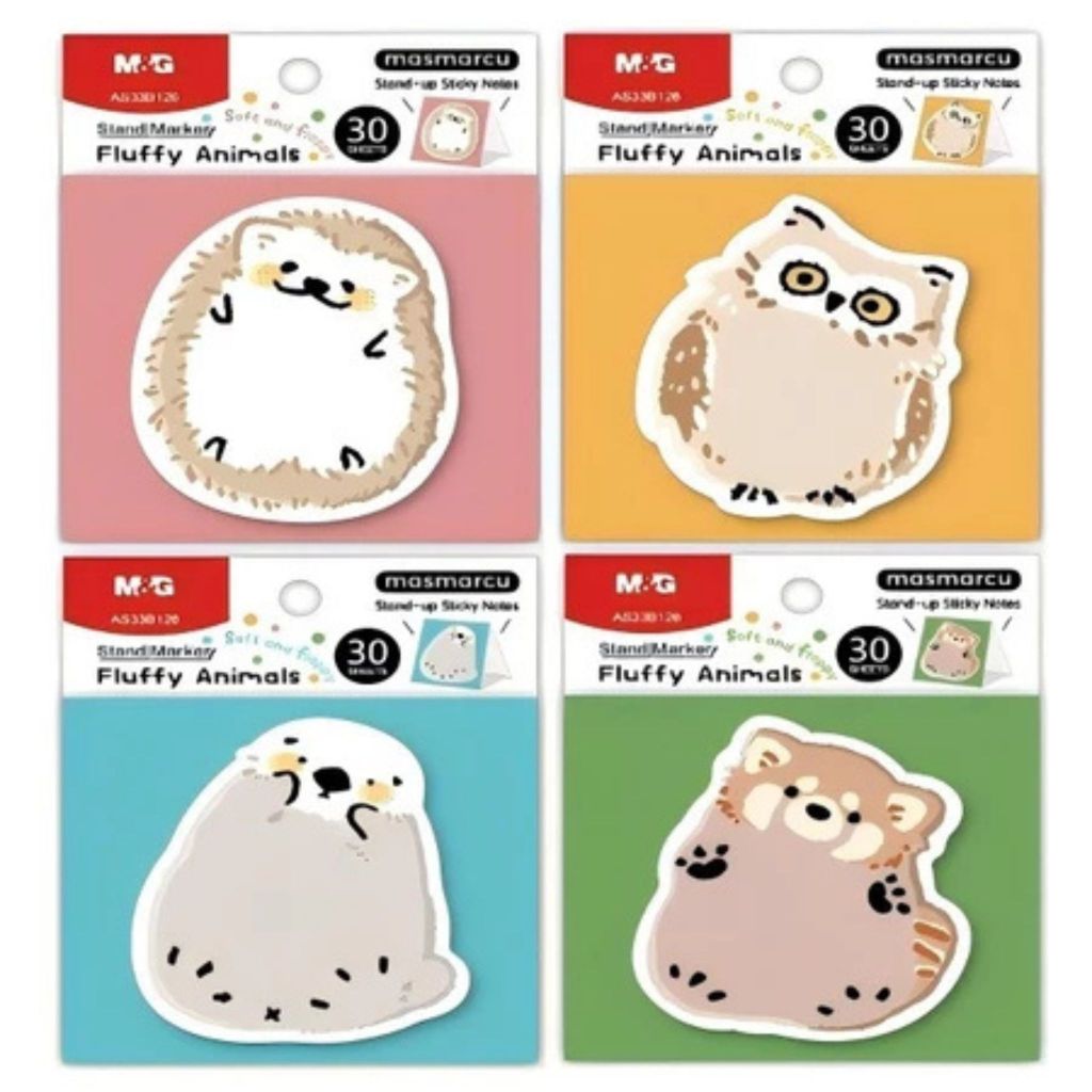 Sticky Notes M&G Fluffy Animals Theme AS33B126 Memo Notes 30 แผ่น Stand-up Sticky Notes