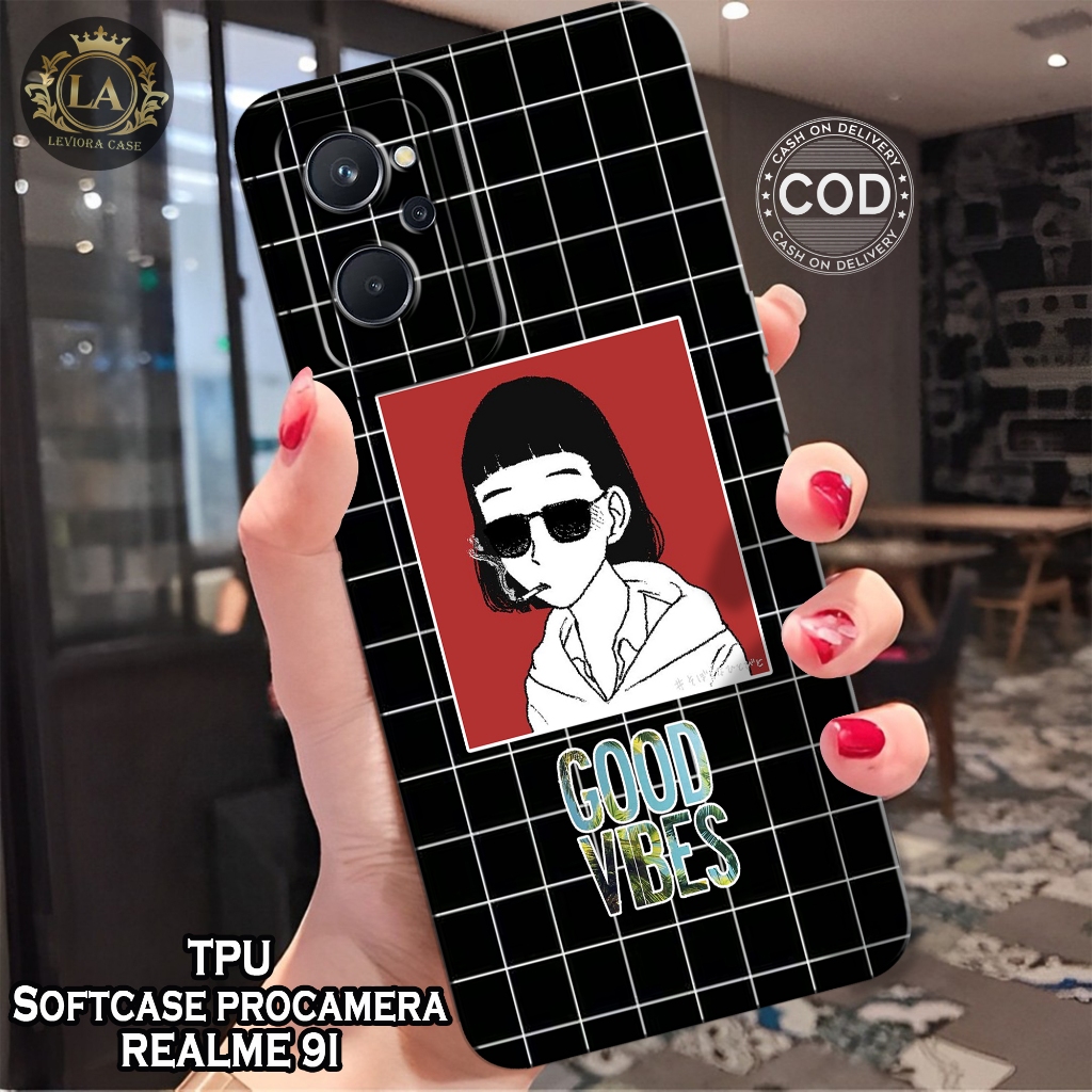 HP เคส Realme 9i รุ่นล่าสุด - เคส Leviora - เคสแฟชั่นสีดํา - เคส Realme 9i Softcase - เคส Pro - เคส 