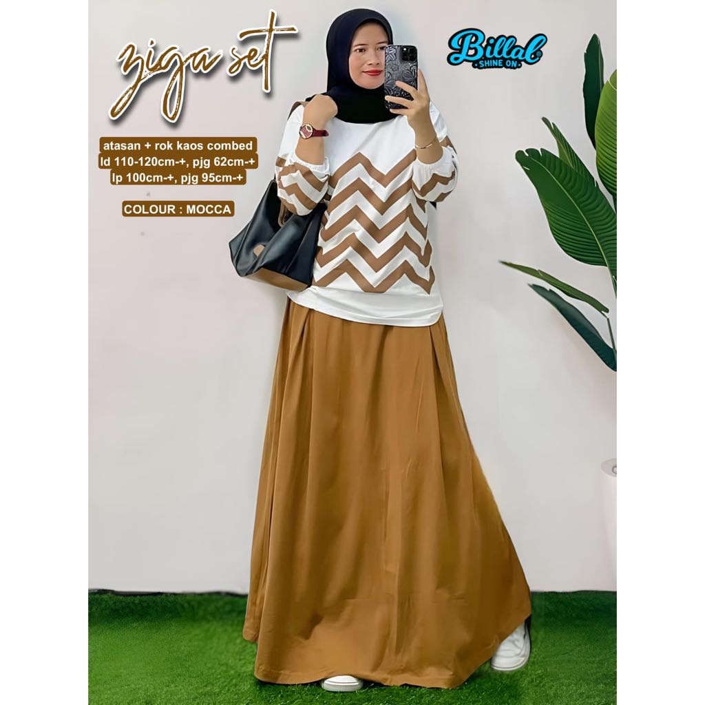 ZIGA GIFT SAKHA SET • LINE SET • BILLAL • ONESET SETCEL STRIPED MOTIF BLOUSE และ PLAIN BASIC FLANNEL