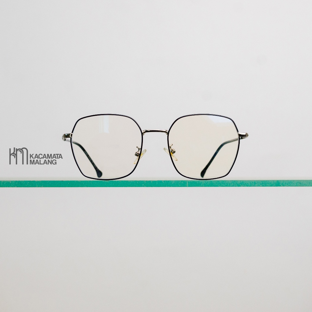 Malang Glasses - Slim Iron Square Glasses - Power 01