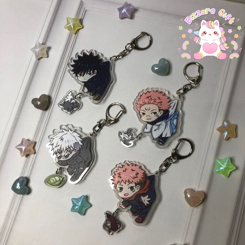 GANTUNGAN Jujutsu Kaisen พวงกุญแจอะนิเมะพวงกุญแจน่ารัก Sukuna Gojo Megumi Inumaki Yuuji Nobara Gato 