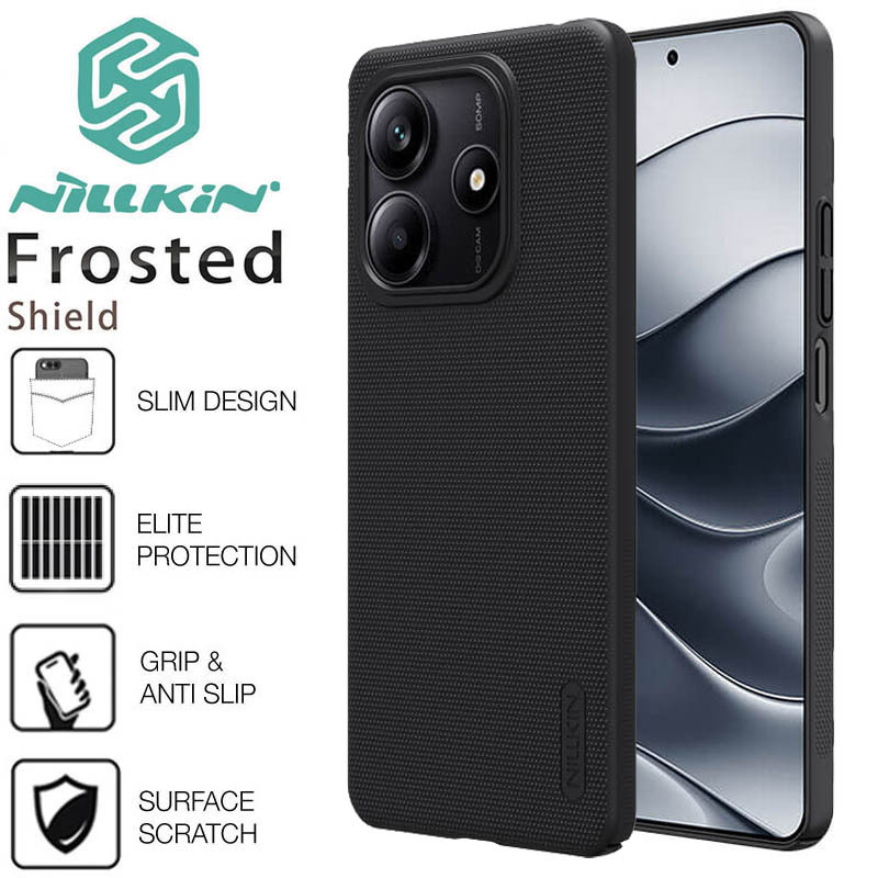 Nillkin Hard Case Xiaomi RedMi Note 14 5G - Frosted Super Shield Thin Casing Black Original Cover Po