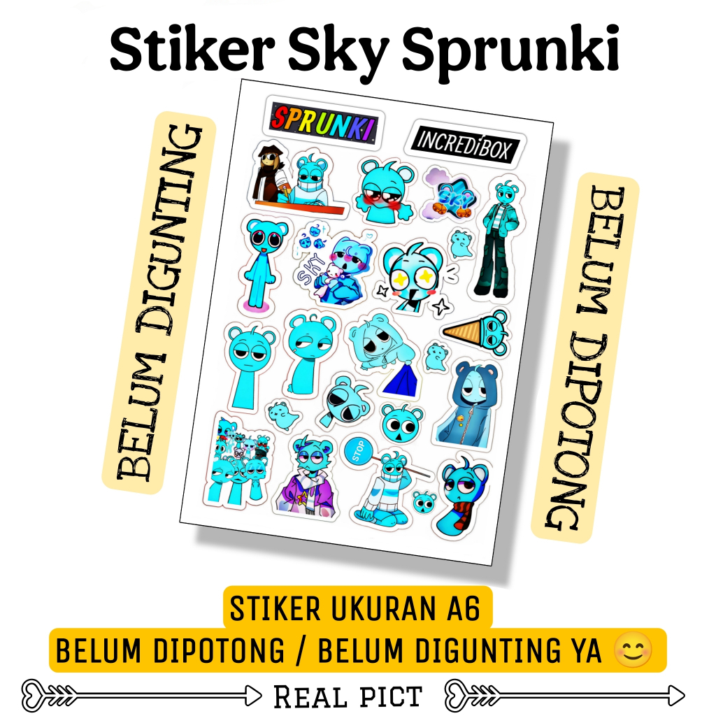 SKY SPRUNKI สติ๊กเกอร์ / สติ๊กเกอร์ไวนิลขนาด A6 / สติ๊กเกอร์ / สติ๊กเกอร์น่ารัก