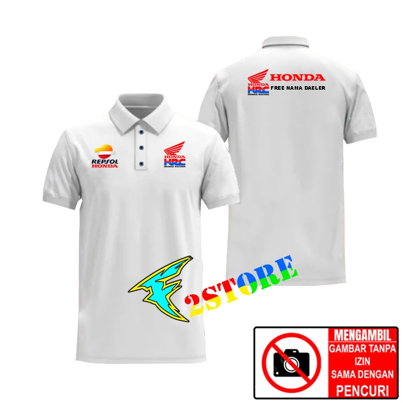 เสื้อคอปก HONDA - REFSOL ฟรี NAME DALER เสื้อคอปก DTF SCREEN PRINTING F2ASTORE