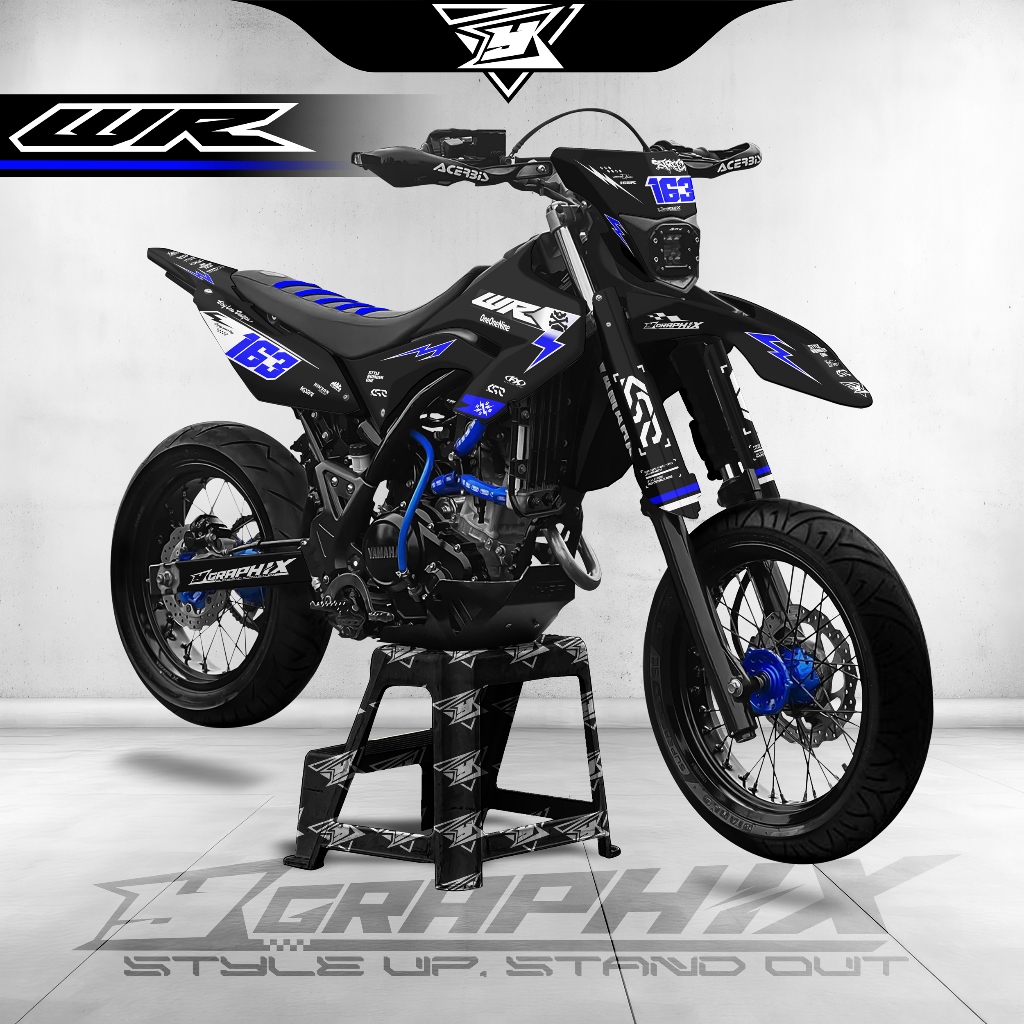YAMAHA WR 155 FULL BODY CUSTOM STICKER DECAL – ธีม: Storm Edge | YHNS