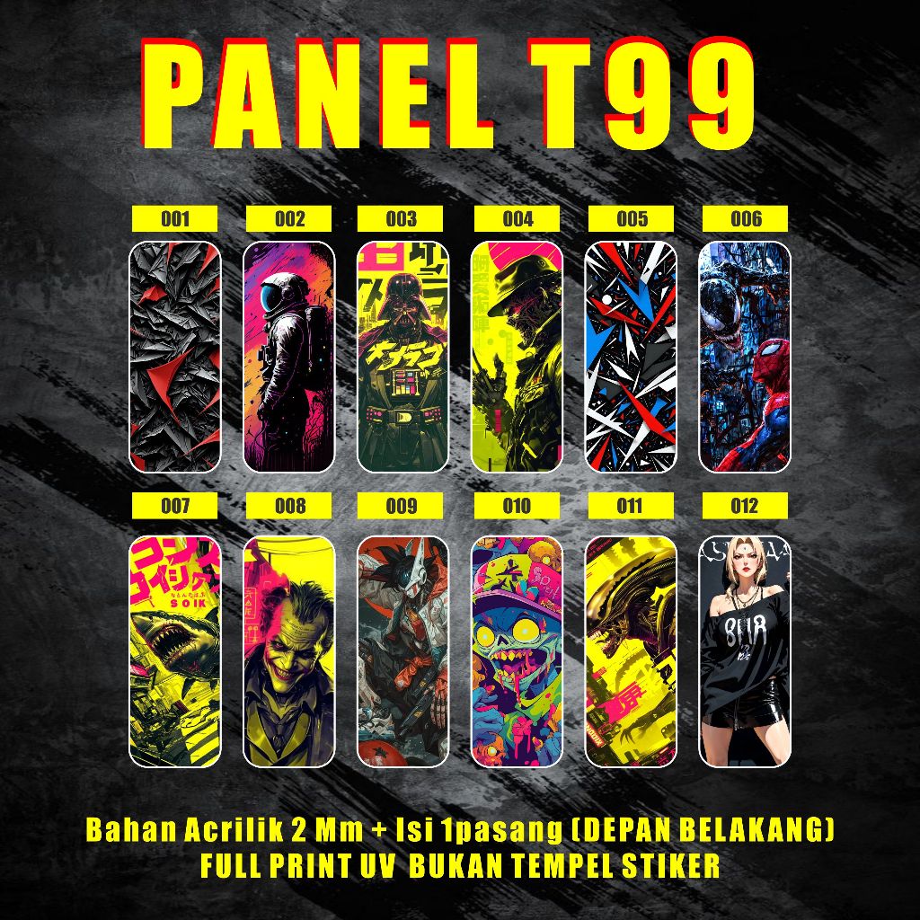 T99 Full UV Print Panel Not Sticker