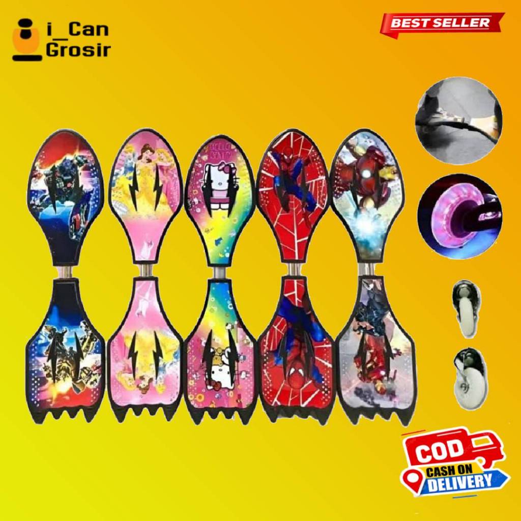 Wave Skate Board เด็กผู้ใหญ่ตัวอักษรล้อ PU วัสดุยาง Swayboard Snakeboard