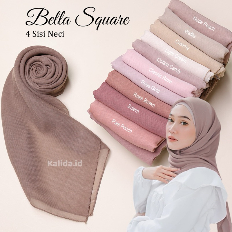 POLLYCOTTON BELLA SQUARE PREMIUM NECI SQUARE HIJAB 4 ด้าน
