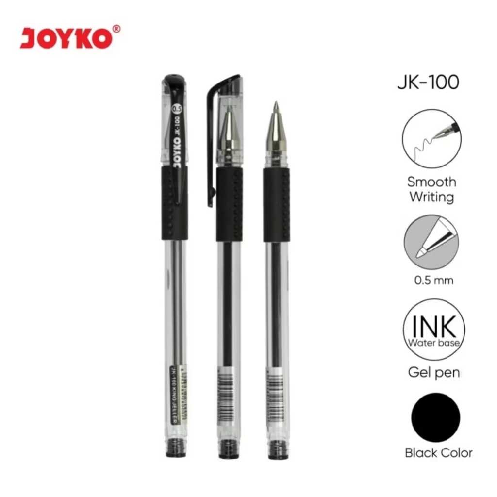 AS888 - ปากกาเจล Joyko JK-100 1 ชิ้น สีดํา 0.5มม