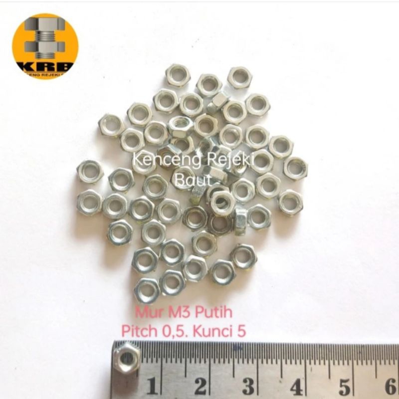 [เนื้อหา 100 ชิ้น] M3 Nuts / Hex Nuts M3x0.5