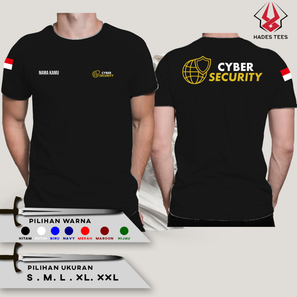 เสื้อยืด Cyber Security DB ฟรีขอชื่อของคุณ Distro เสื้อยืด Combed 30s