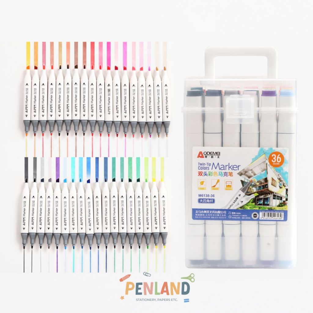 ปากกามาร์กเกอร์อะคริลิค Double Tip 36 สี ADM-M6138-36 PL00003