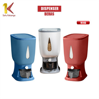 Satu Keluarga Dispenser Beras 10 KG C360 Rice Dispenser Tempat Wadah Penyimpanan Beras Otomatis Dengan Wadah Pengering Beras
