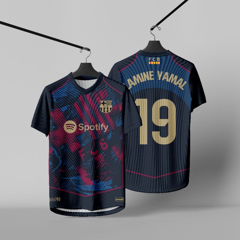 FANTASY BARCA JERSEY พิเศษ LAMINE YAMAL ฟรีชื่อและหมายเลขด้านหลัง