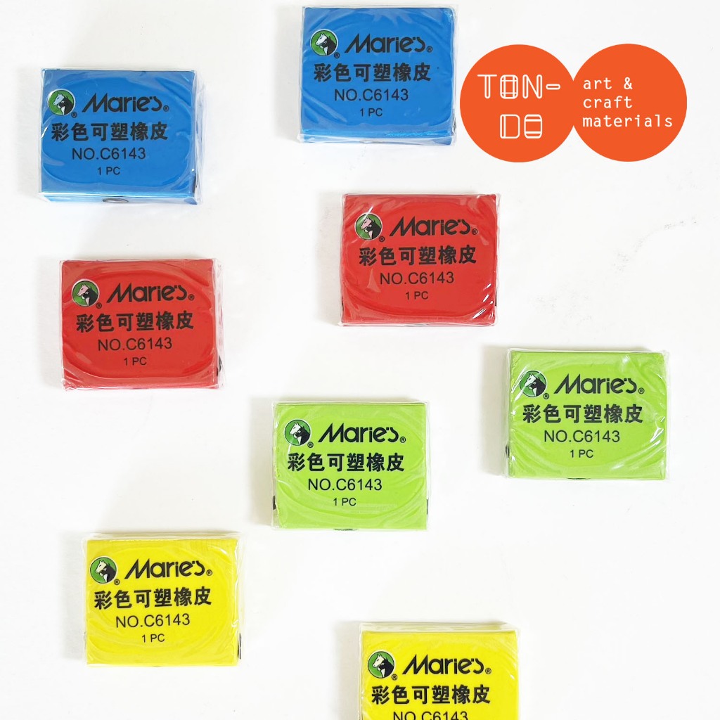 MARIES KNEADABLE ERASER TYPE: NO.C6143 สี: น้ําเงิน, แดง, เหลือง & เขียว