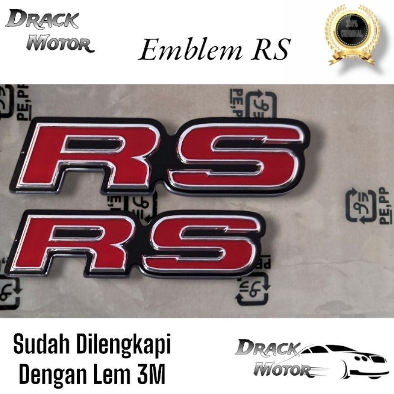 Original RS ด้านหลังสัญลักษณ์สําหรับ Honda Brio Jazz Mobilio Crv HRV BRV WRV Civic // Original RS ด้