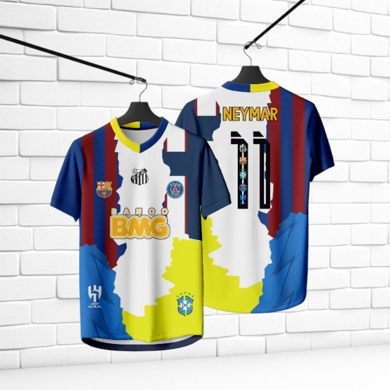 Barca Santos PSG Al hilal Brazil Neymar Jr เสื้อฟุตบอลรวมกันรุ่นพิเศษ