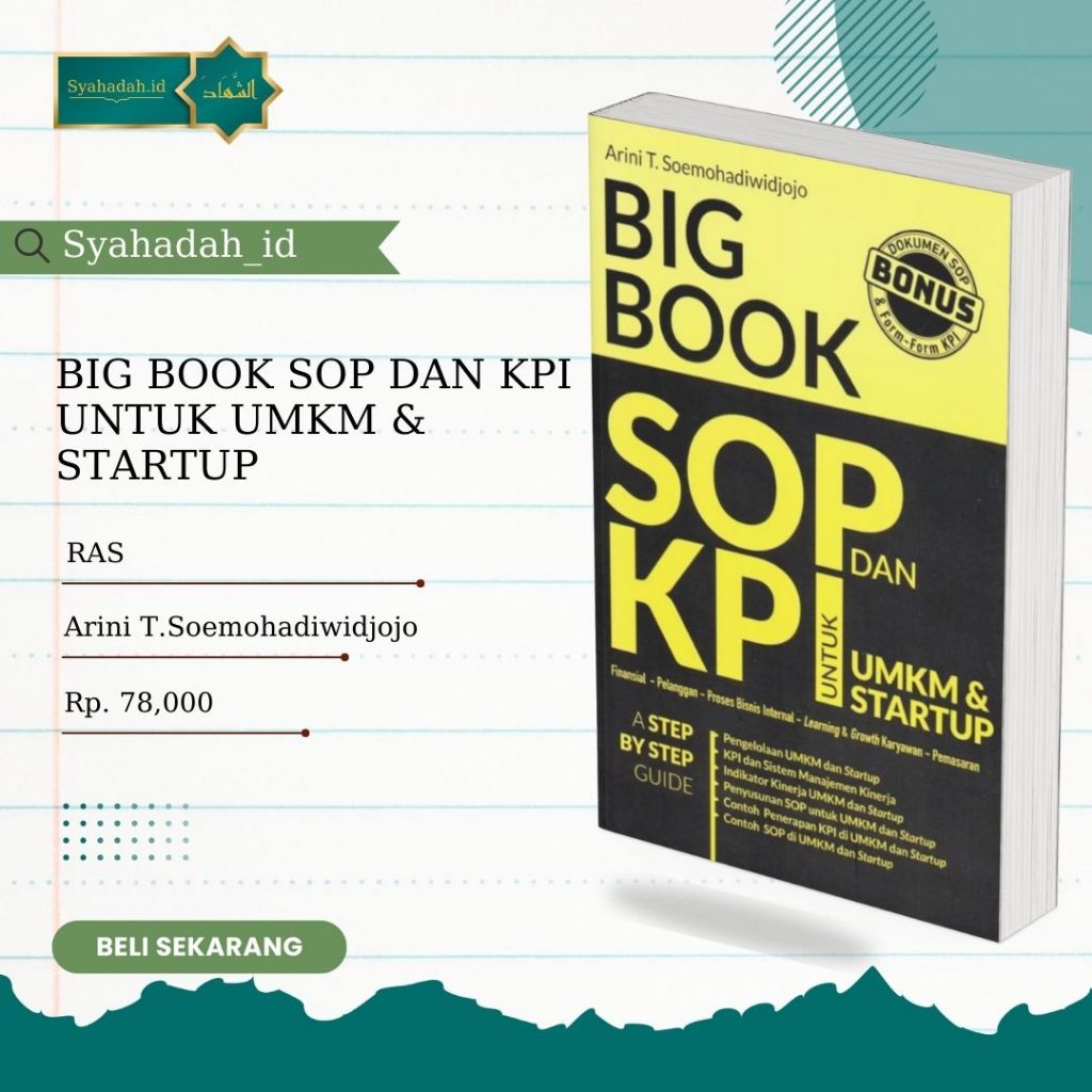 หนังสือขนาดใหญ่ SOP และ KPI สําหรับ UMKM & STARTUP