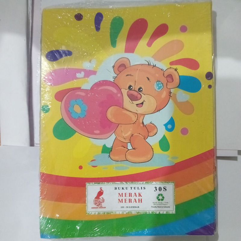 MERAH RED PEACOCK NOTEBOOK 30 แผ่น/ต่อแพ็ค