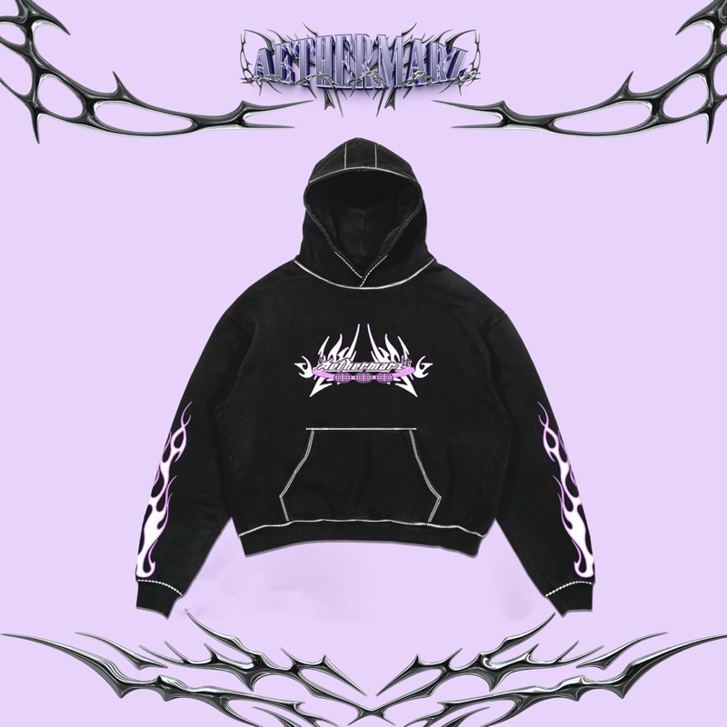 HOODIE CONTRAST STICTH BOXY MIDNIGHT PULSE UNISEX | เอเธอร์มาร์ซ