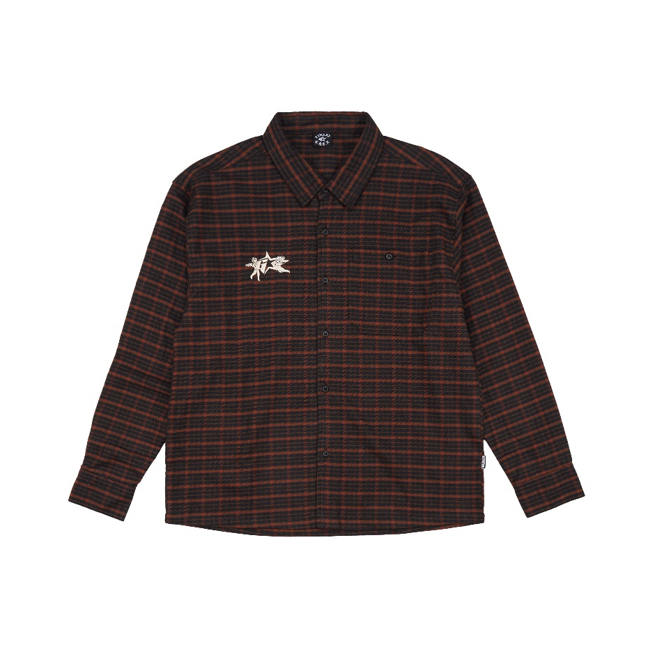 KEMEJA GDCK Flannel Shirt CUPFLA-Brown / Flannel Boxy / Flannel Shirt Boxyfit Brown Navy