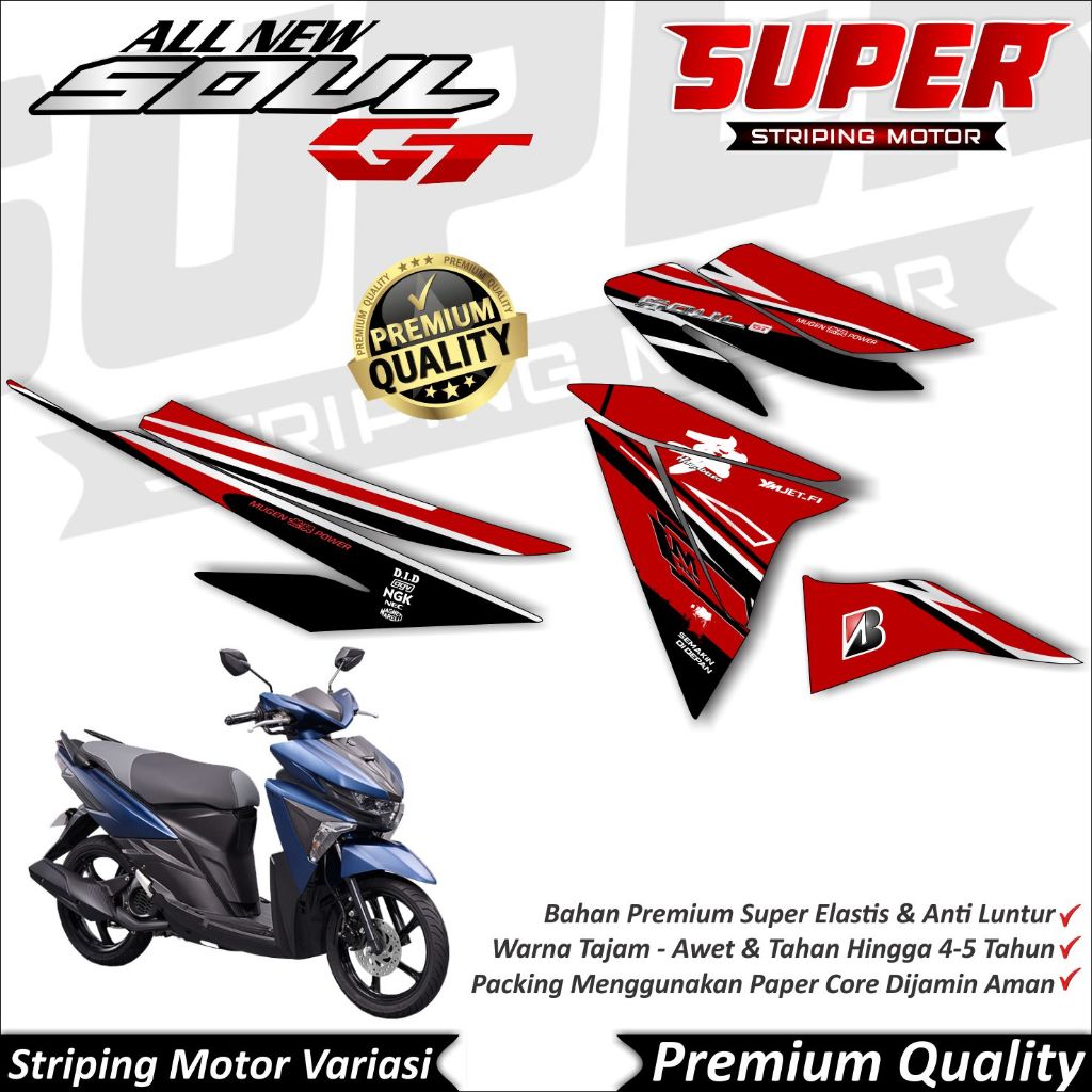 Soul GT 125 สติ๊กเกอร์ Anti-Fade Cool Soul GT 125 Striping Yamaha Soul GT 125 Hayabusa