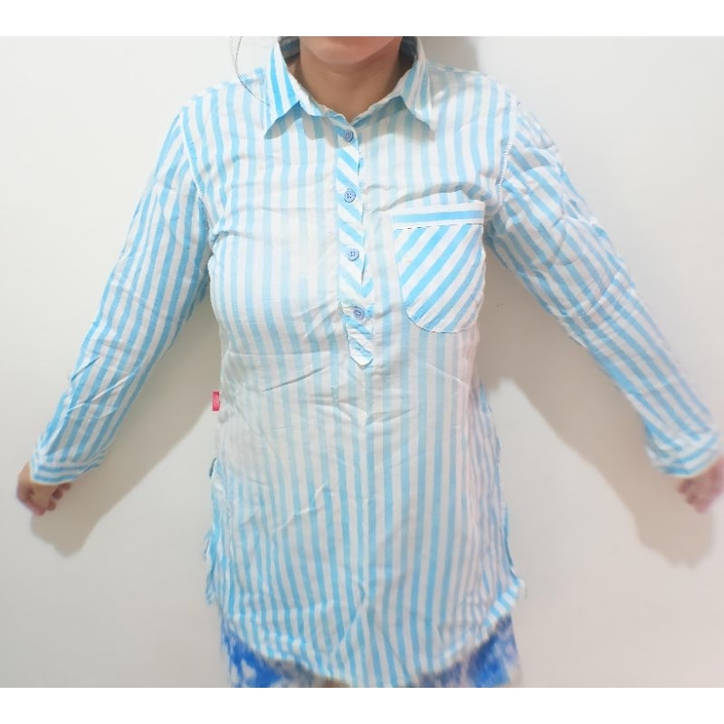 KEMEJA PRELOVED LONG STRIP SHIRT