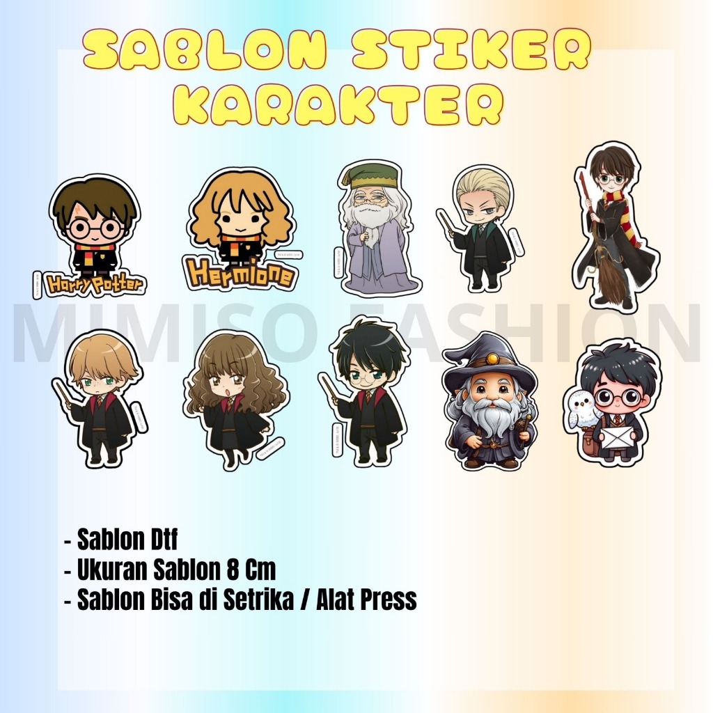 Mimiso Screen Printing Iron-on Sticker Harry Potter Character Childrens Cartoon Sticker