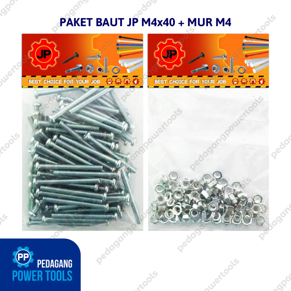 แพ็คเกจ 2 ชุด 4x40 BOLT NUT JP M 4 x 40 MM M4 NUT SCREW COTENTS 100 ชิ้น