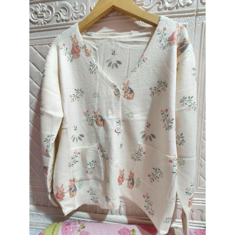 [ READY ] KNIT CARDIGAN NICH RABBIT CHERRY