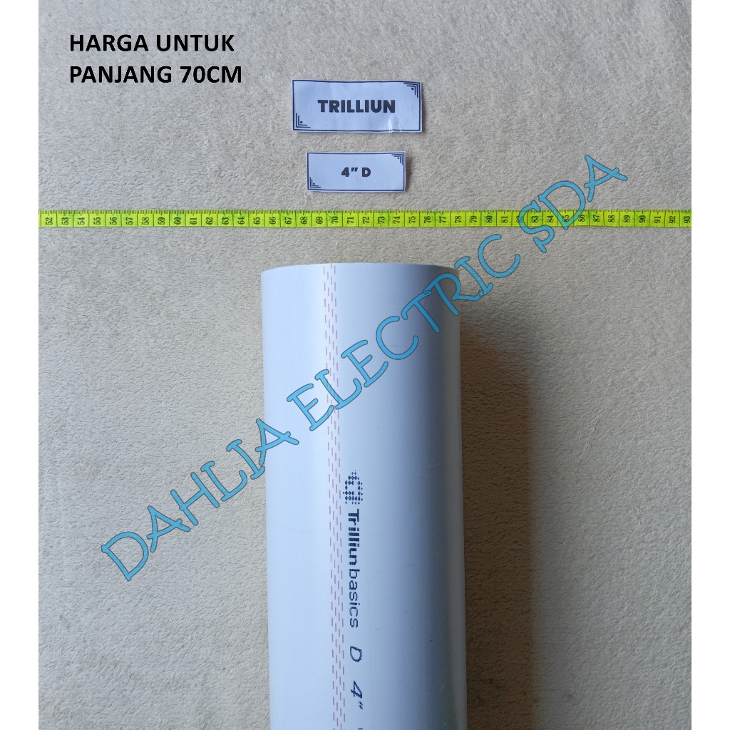 4" D PVC PIPE 70CM LENGTH TRILLION
