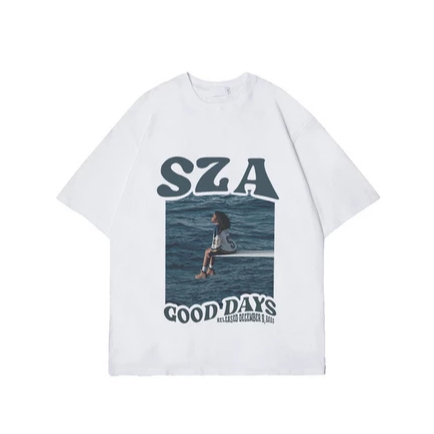 KATUN Gallery เสื้อยืด Oversize SZA GOOD DAYS สไตล์สตรีท | เสื้อยืดสีขาวเสื้อยืดผ้าคอตตอนใส่สบายอินเ