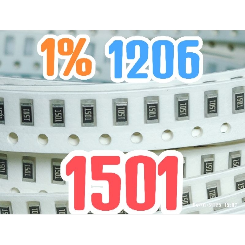 10 ชิ้น ตัวต้านทานชิป smd 1501 152 1K50 1% ขนาด 1206 3216 1.5Kohm 1.5K โอห์ม 1.5 Kohm 1.5K โอห์ม 1.5