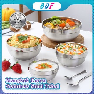 COD- BDF 304 Mangkok Korea Stainless Steel Tebal / Mangkuk Dua Lapis Anti Panas 12cm/14cm/16cm/18cm/20cm