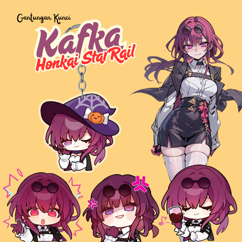 พวงกุญแจ GUNGAN HSR Kafka | Kafka Honkai Star Rail พรีเมี่ยมเลเซอร์ตัด UV พวงกุญแจอะคริลิค | พวงกุญแ