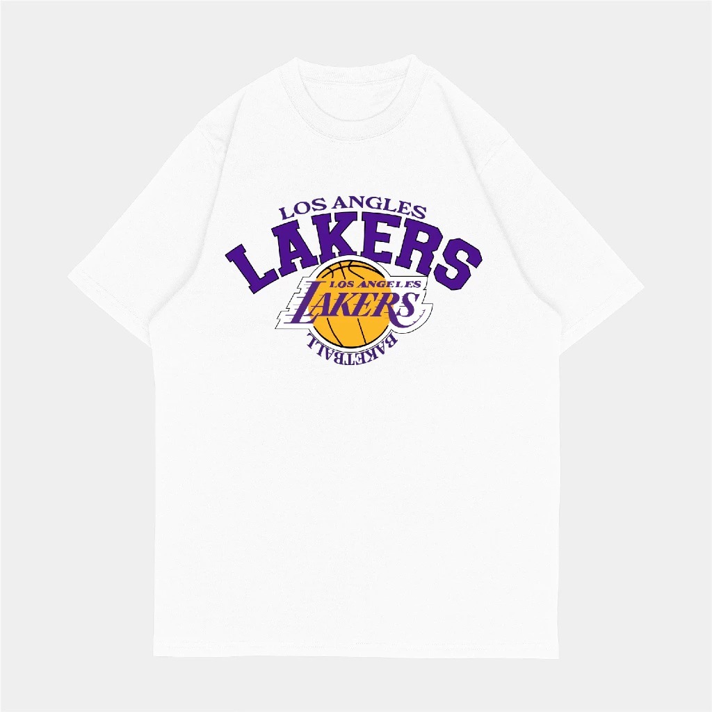 เสื้อยืด LAKERS BASKETBALL - เสื้อยืด Distro พร้อม LAKERS BASKETBALL คํา motif - เสื้อยืดผู้ชายและผู