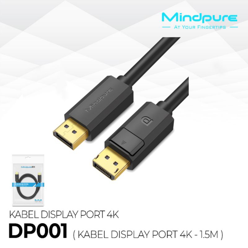 MINDPURE DP001 DISPLAY PORT TO DISPLAY PORT 4K 1.5M คุณภาพสูง