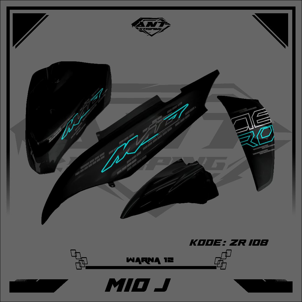 Mio J Striping Yamaha Mio J Body Striping Sticker โปร่งใสใสเหมาะสําหรับนักเรียนสนุก ZR108