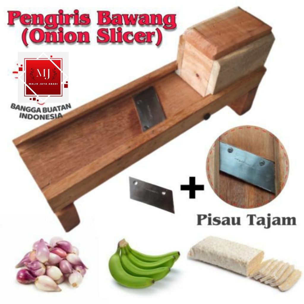 MERAH Red / White Onion Chopper / Onion Slicer / เครื่องหั่นมันฝรั่งไม้สัก