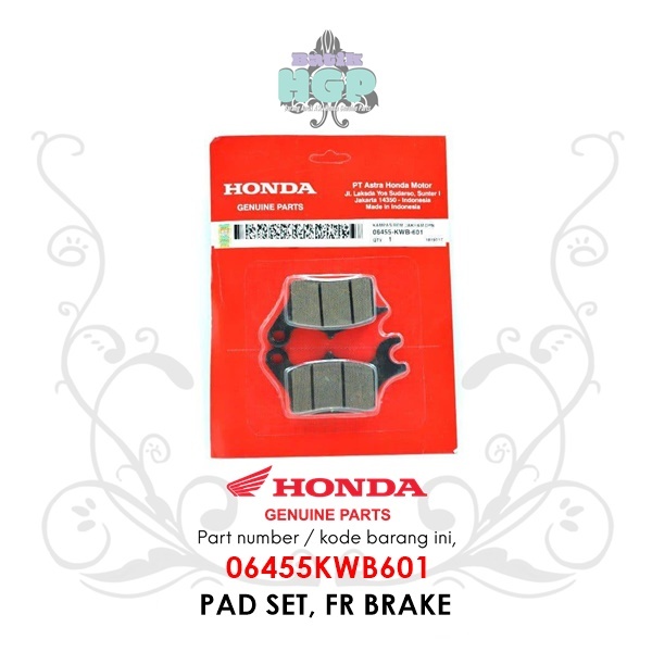 06455KWB601 - ผ้าเบรคหน้า Blade & Revo FI (Pad Set Fr) Dispad