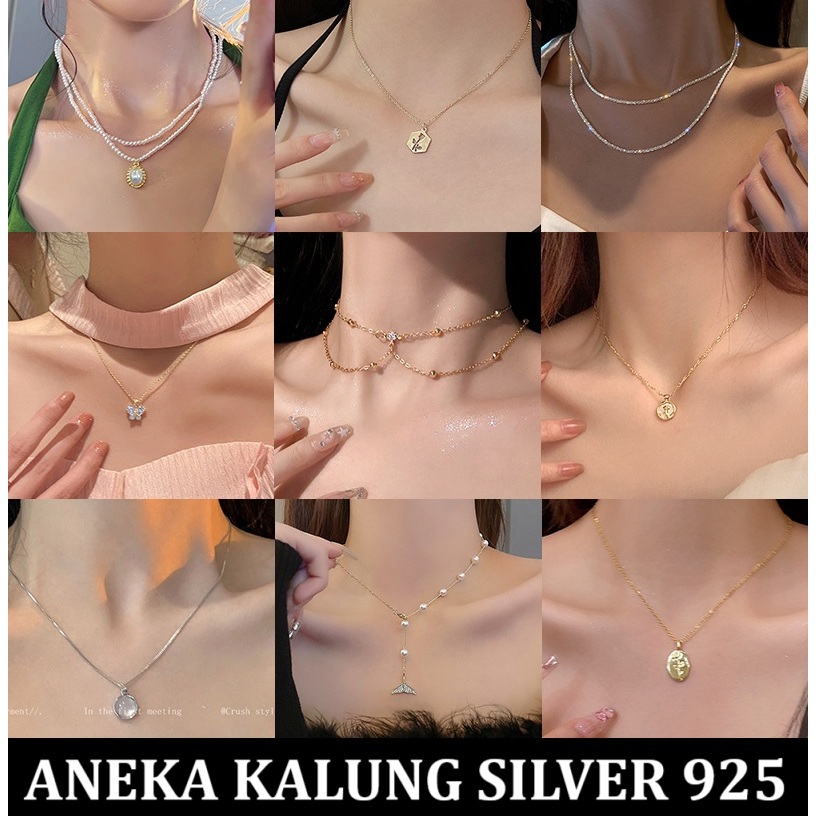 925 สร้อยคอเงินคอ S925 Original นําเข้าผู้หญิงสาวสร้อยคอผู้หญิงวัยรุ่นของขวัญเพื่อนแฟนแม่เครื่องประด