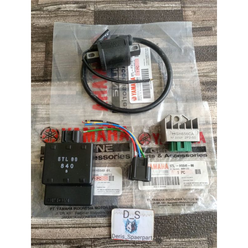 Cdi เต้ารับชุด + kiprok 4 รายการ yamaha mio lama sporty smile fino karbu nouvo part รหัส (5TL)