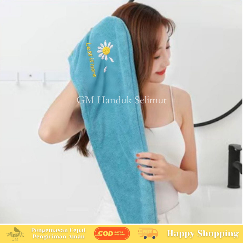 GM ผ้าเช็ดตัวสําหรับผู้ใหญ่ Turban Head Shampoo Hairtowel ไมโครไฟเบอร์ผ้าเช็ดตัวนุ่ม Chrysanthemum