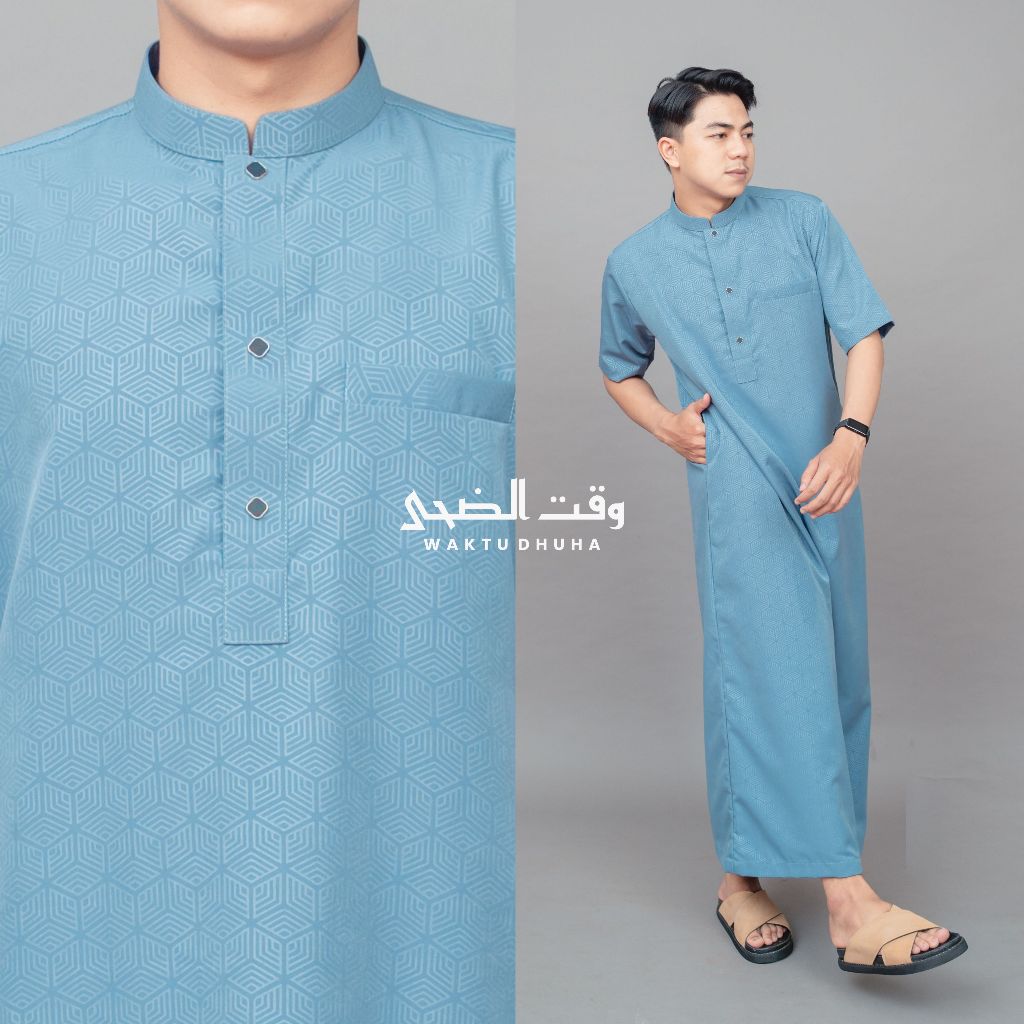 DHUHA TIME WAREHOUSE - เสื้อคลุม Dhuha, Gamis แขนสั้นผู้ชาย Premium Slimfit
