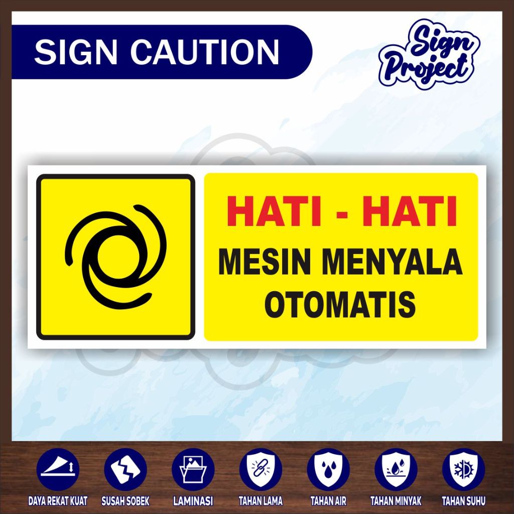 MESIN K3 SAFETY SIGN STICKER & HEART ENGRAVING SYSTEM AUTOMATIC Illuminated MACHINE/สีเหลือง Caution