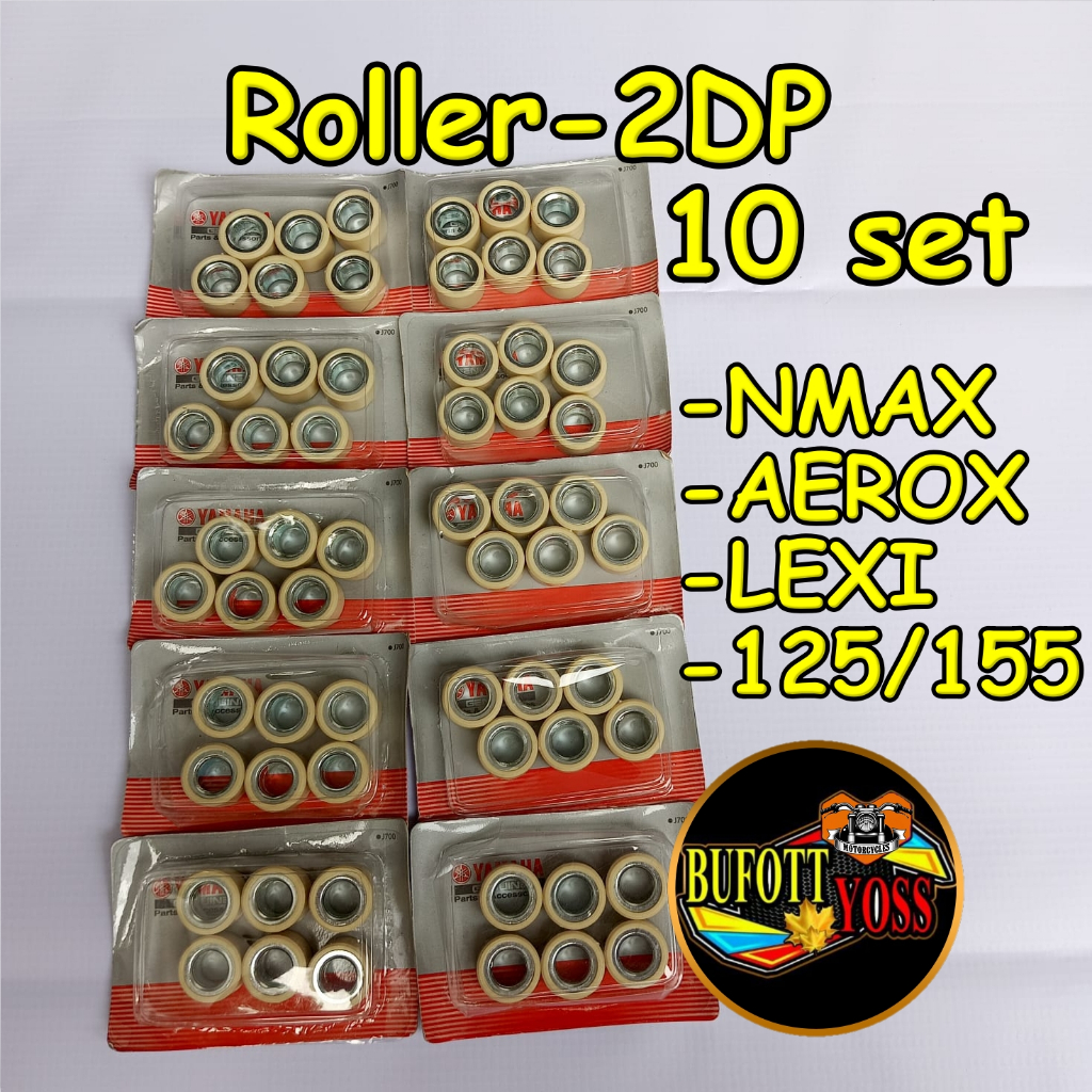10-SET ROLLER 2DP NMAX AEROX LEXI 125/155 ชุดลูกกลิ้ง N-MAX 2DP