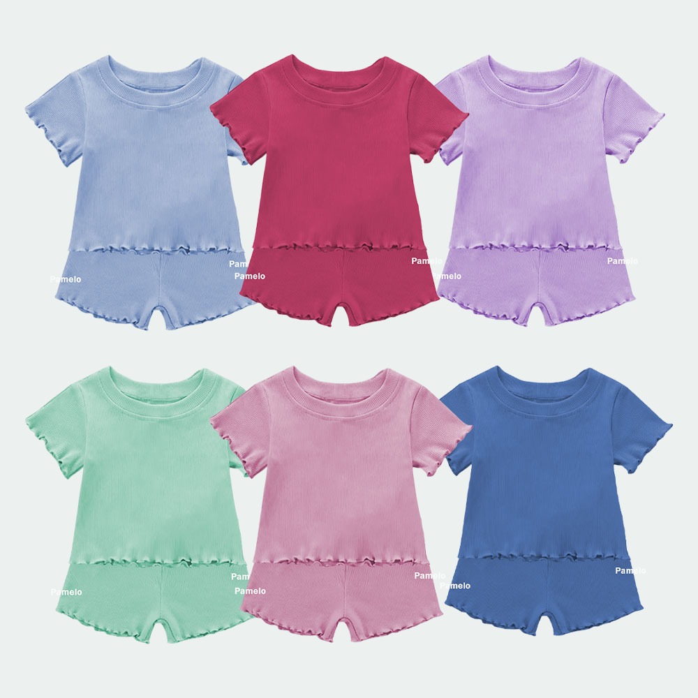Pamelo.id ชุดถักธรรมดาสําหรับเด็ก Unisex ชุดพู่เด็กธรรมดา Neci ชุดเด็ก