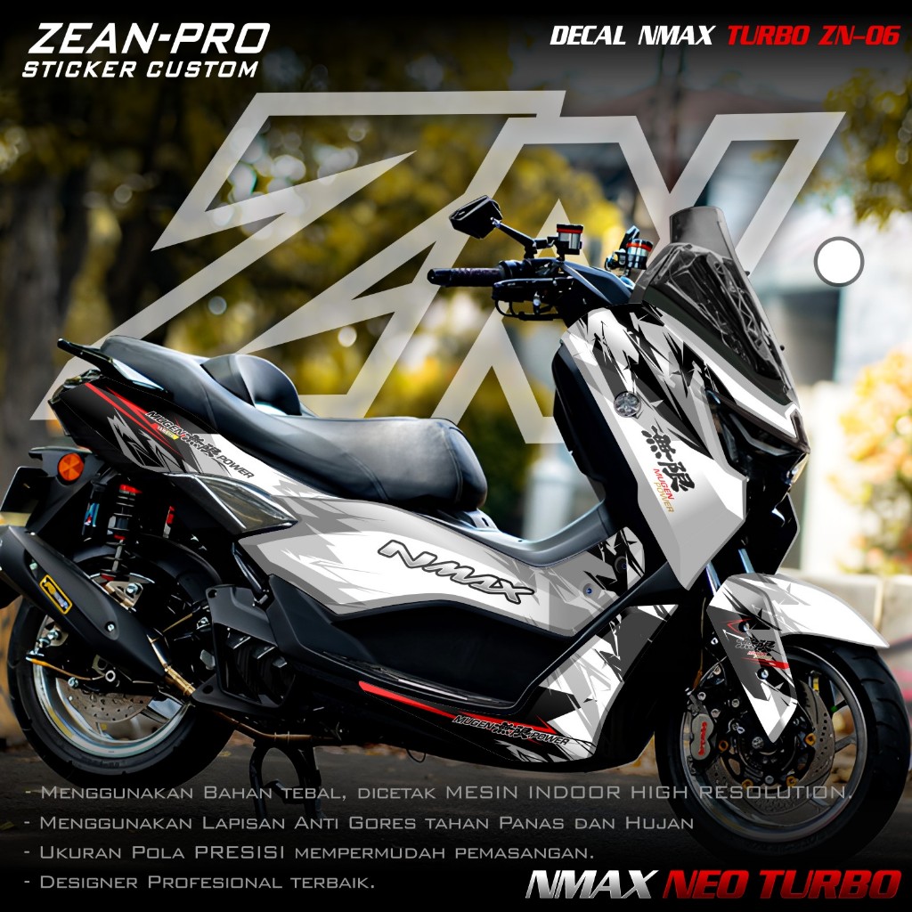 ใหม่ล่าสุดสติ๊กเกอร์รูปลอก Yamaha Nmax TURBO NEO 2024 2025 Fullbody - Modification Variation Skotlet Sticker Nmax Neo S New Gen 3 Racing Design MUGEN POWER JAPAN Lembayung ZN 24.06